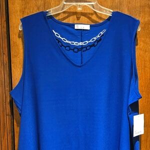 89TH + Madison Electric Blue Plus Size 2XL Tank Top Women's